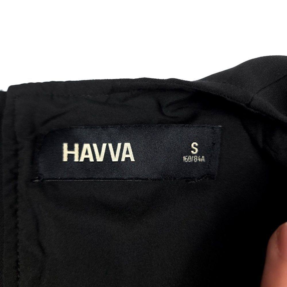 Havva Tailored Military Seamed Short Sleeve Mini Dress Black Gold Preppy Small — image 2 of 7